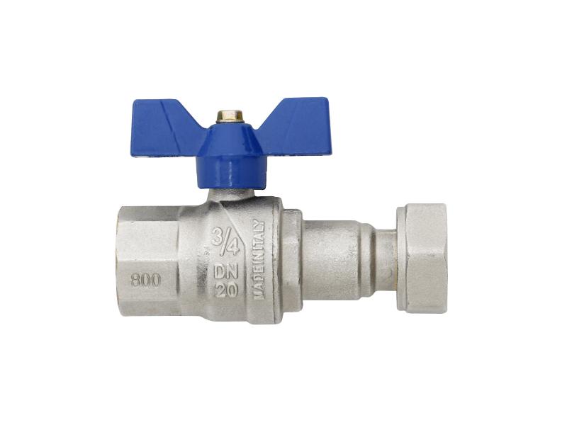 FEMALE PIPE UNION BALL VALVE, BUTTERFLY HANDLE
